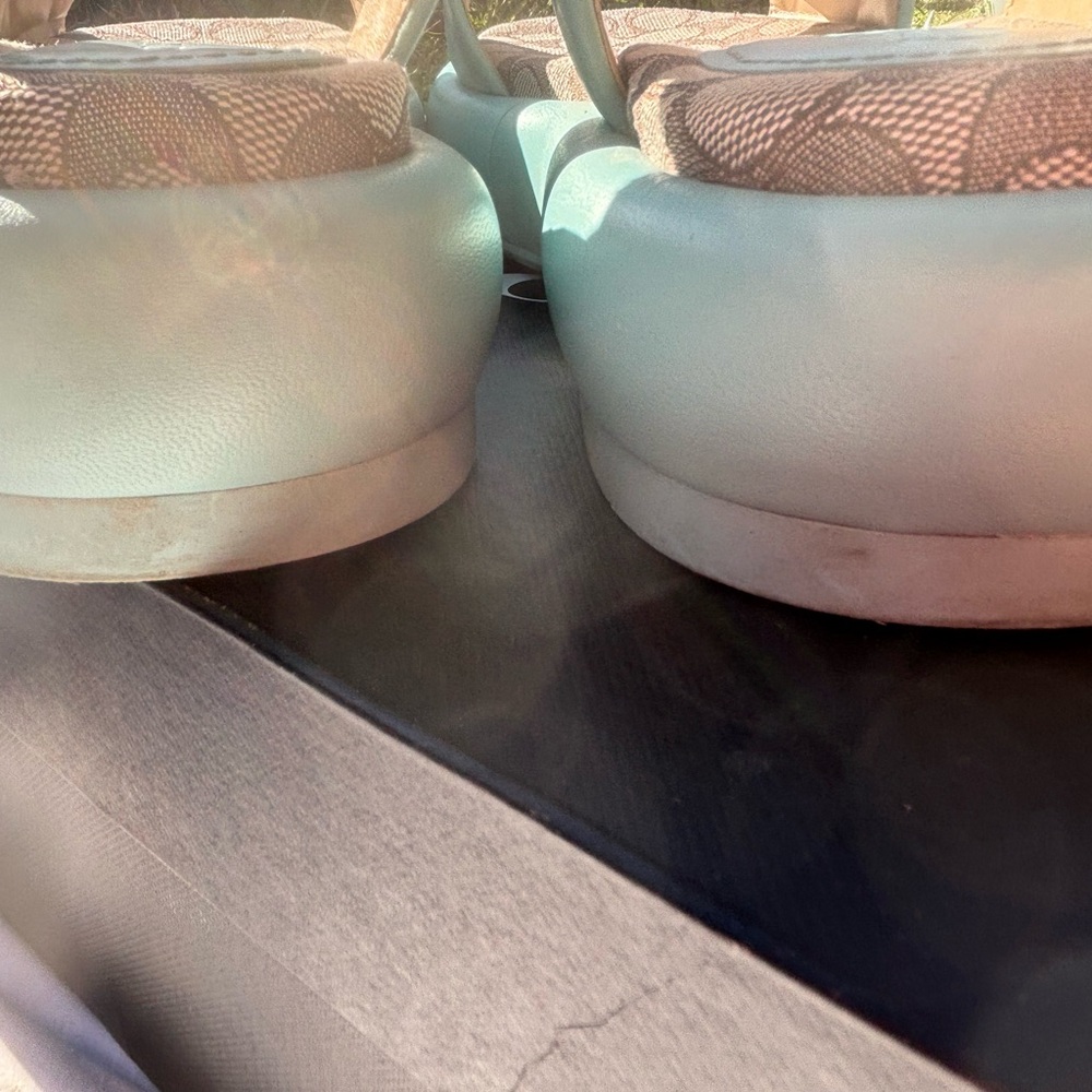 Coach Peyton Double Buckle Teal Sandals - Picture 8 of 11